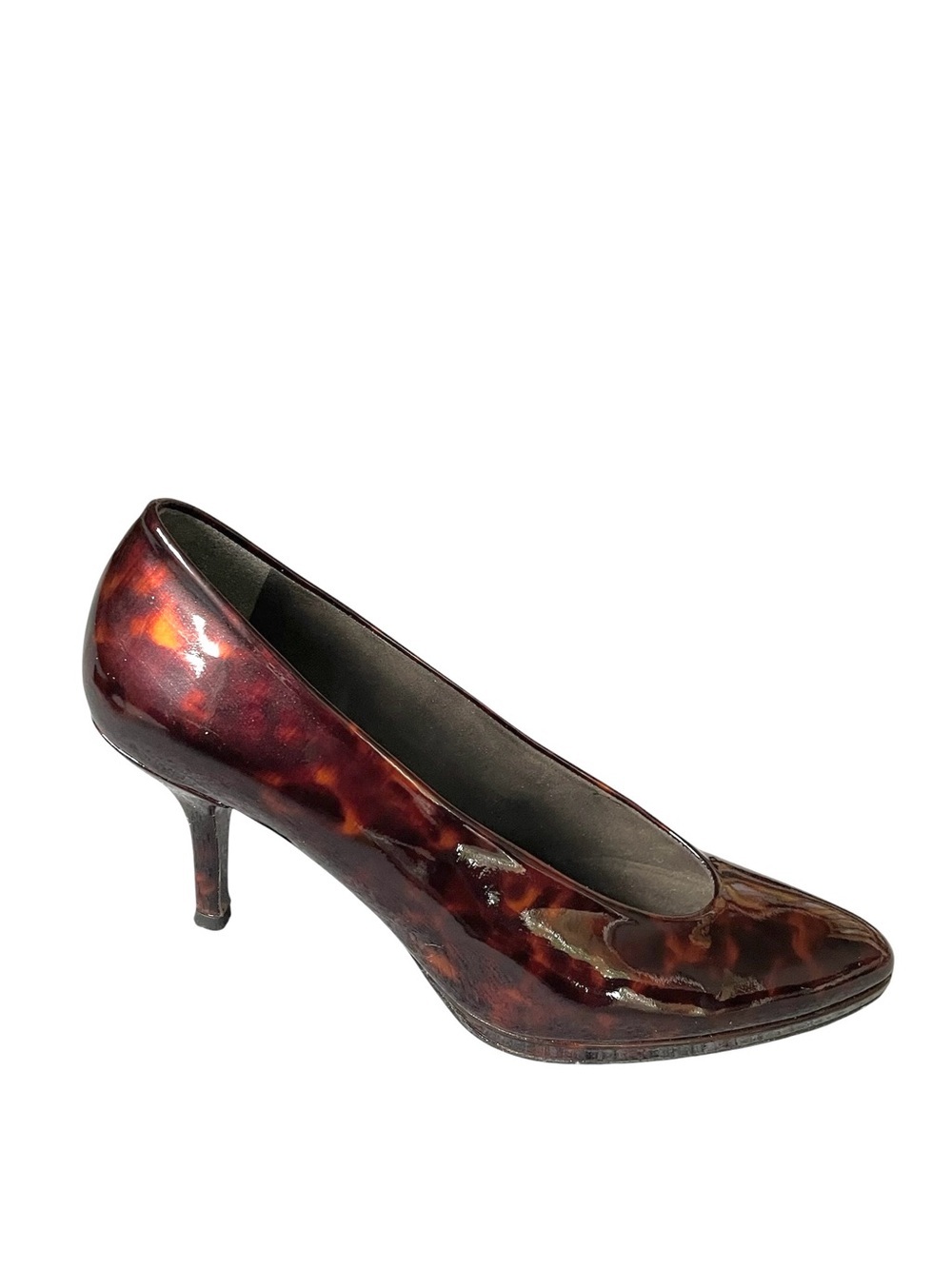 STUART WEITZMAN Classic Women's Patent Leather Tortoiseshell Pump Brown 7